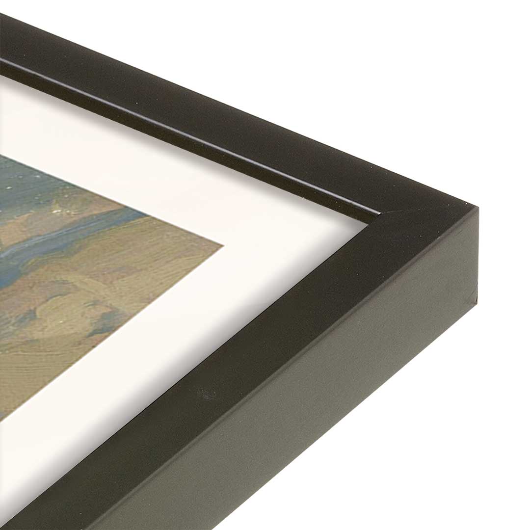 [Color:Satin Black], Picture of art in a Satin Black frame at an angle