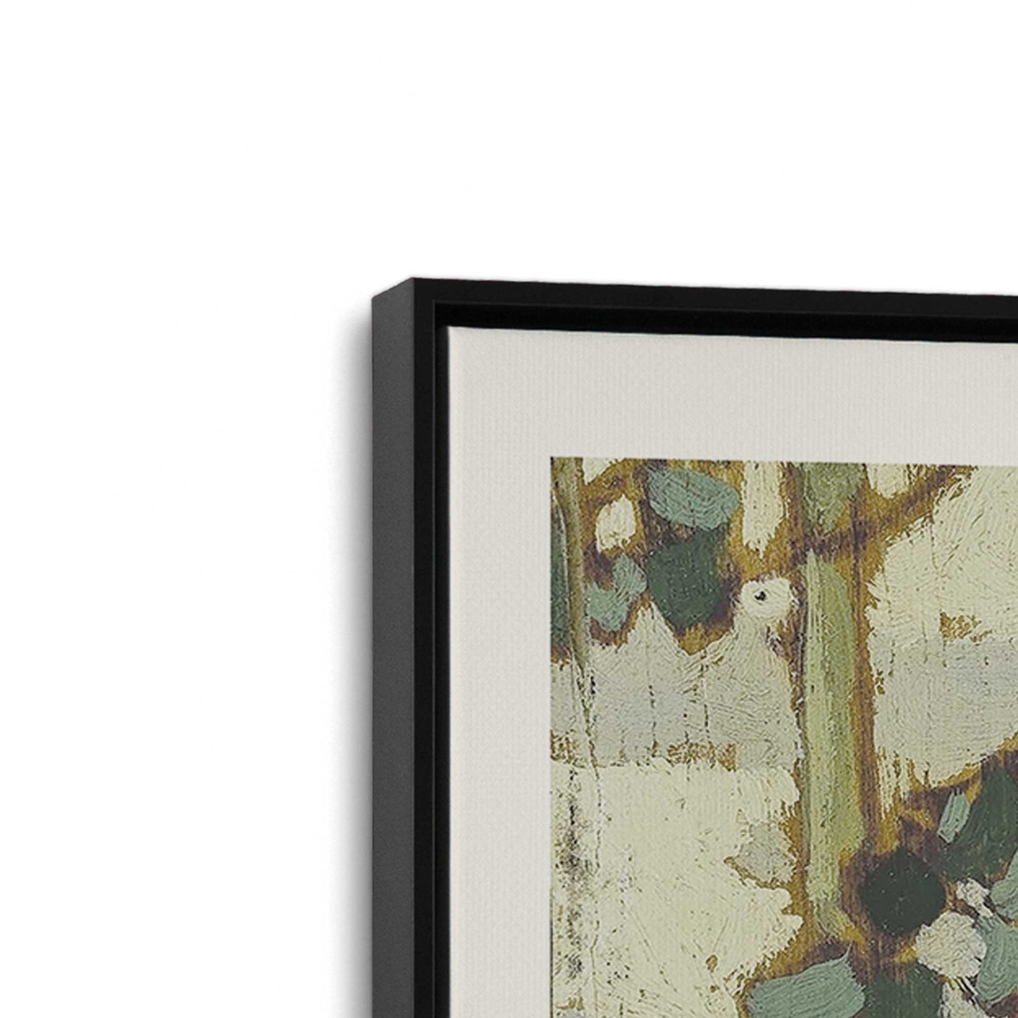 [Color:Satin Black], Picture of art in a Satin Black frame at an angle
