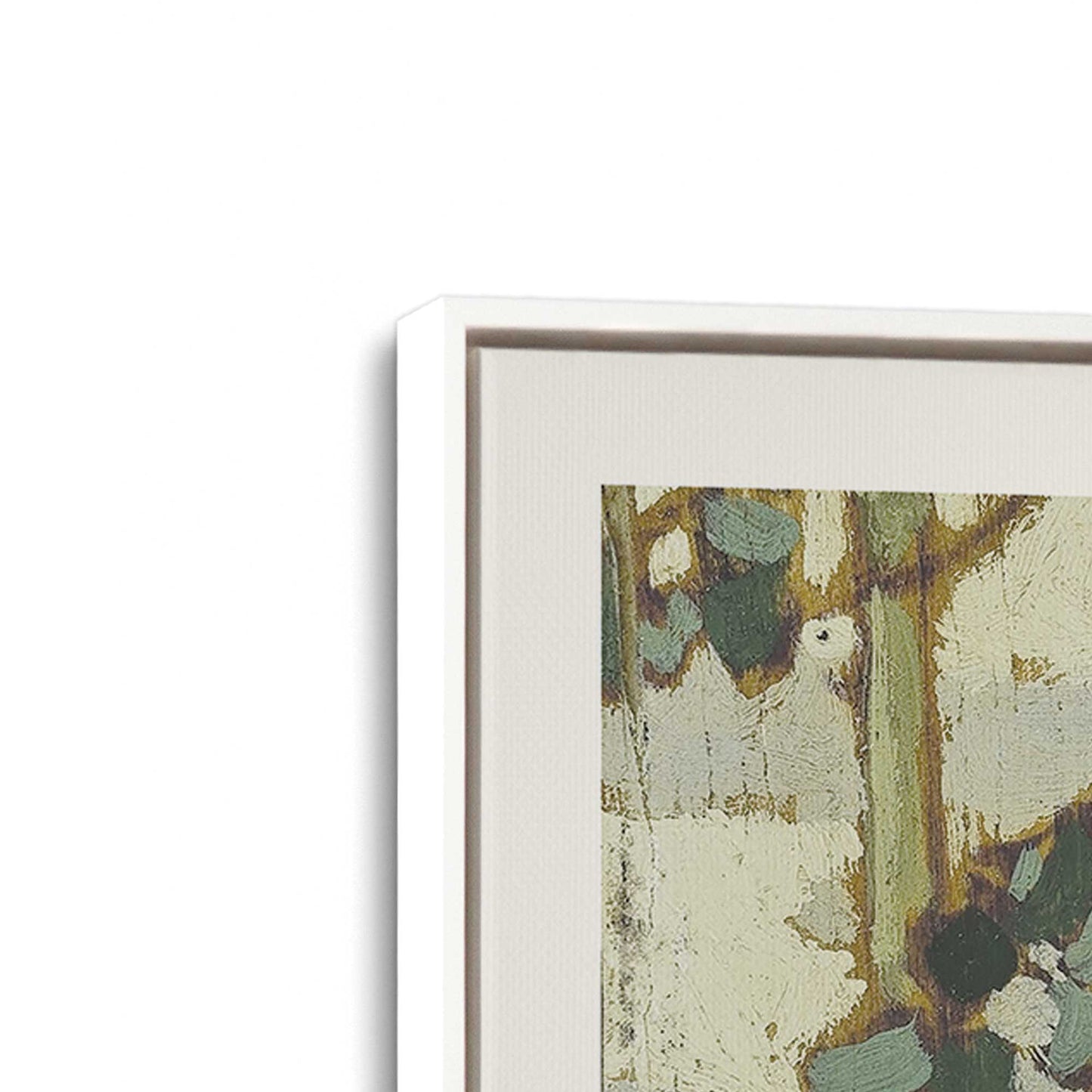 [Color:Opaque White], Picture of art in a White frame at an angle