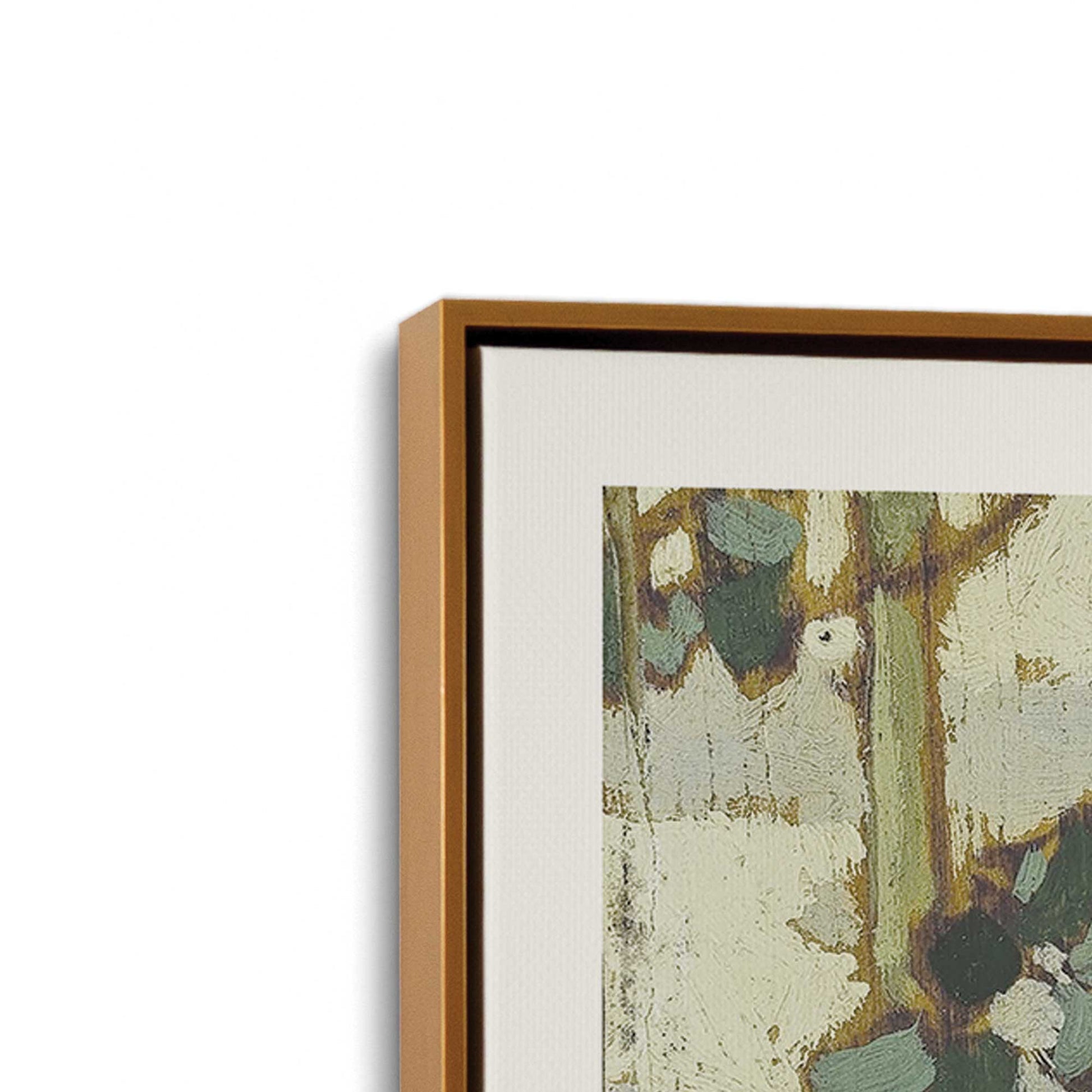 [Color:Polished Gold], Picture of art in a Polished Gold frame at an angle