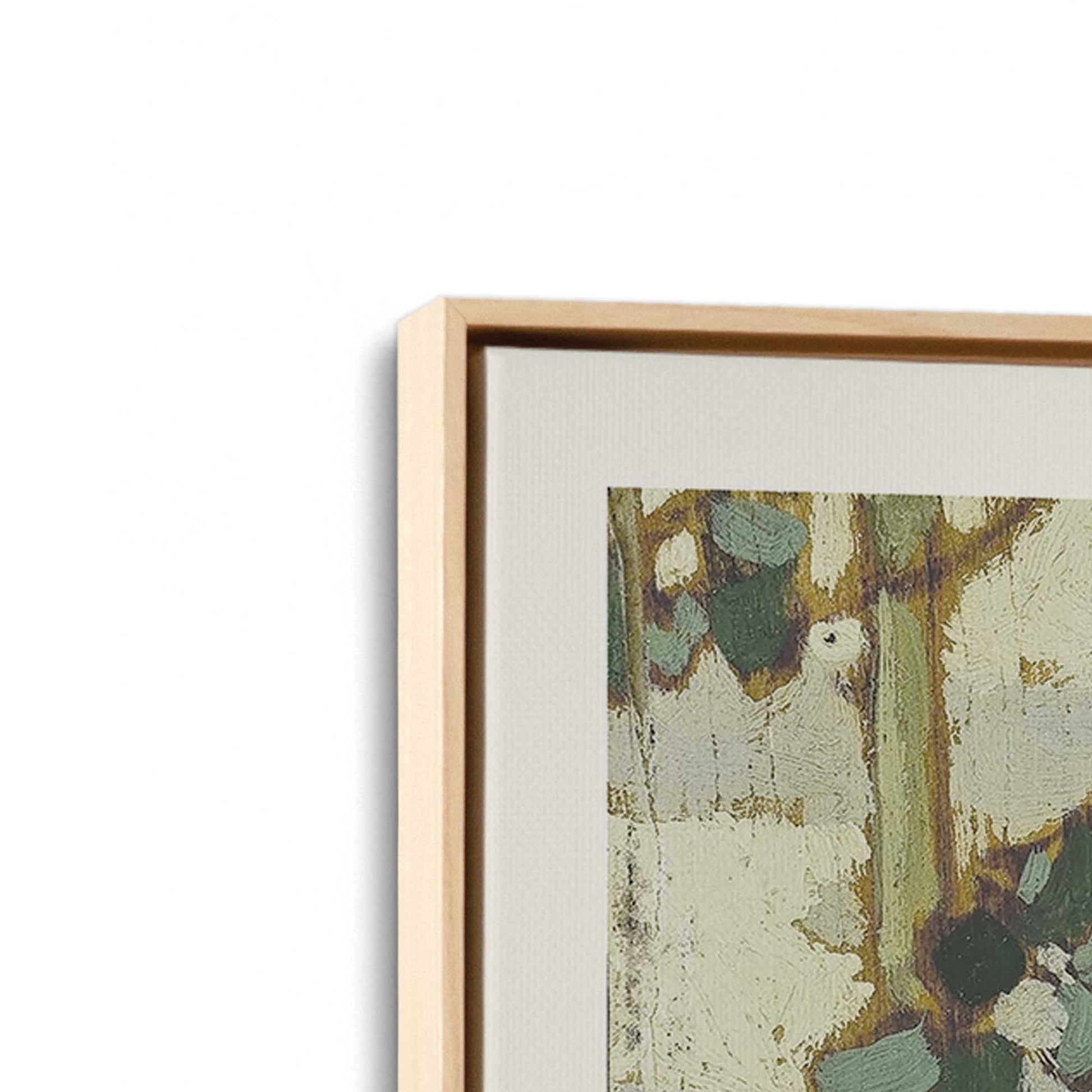 [Color:American Maple], Picture of art in a American Maple frame at an angle