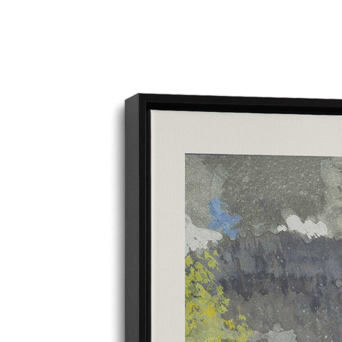[Color:Satin Black], Picture of art in a Satin Black frame at an angle