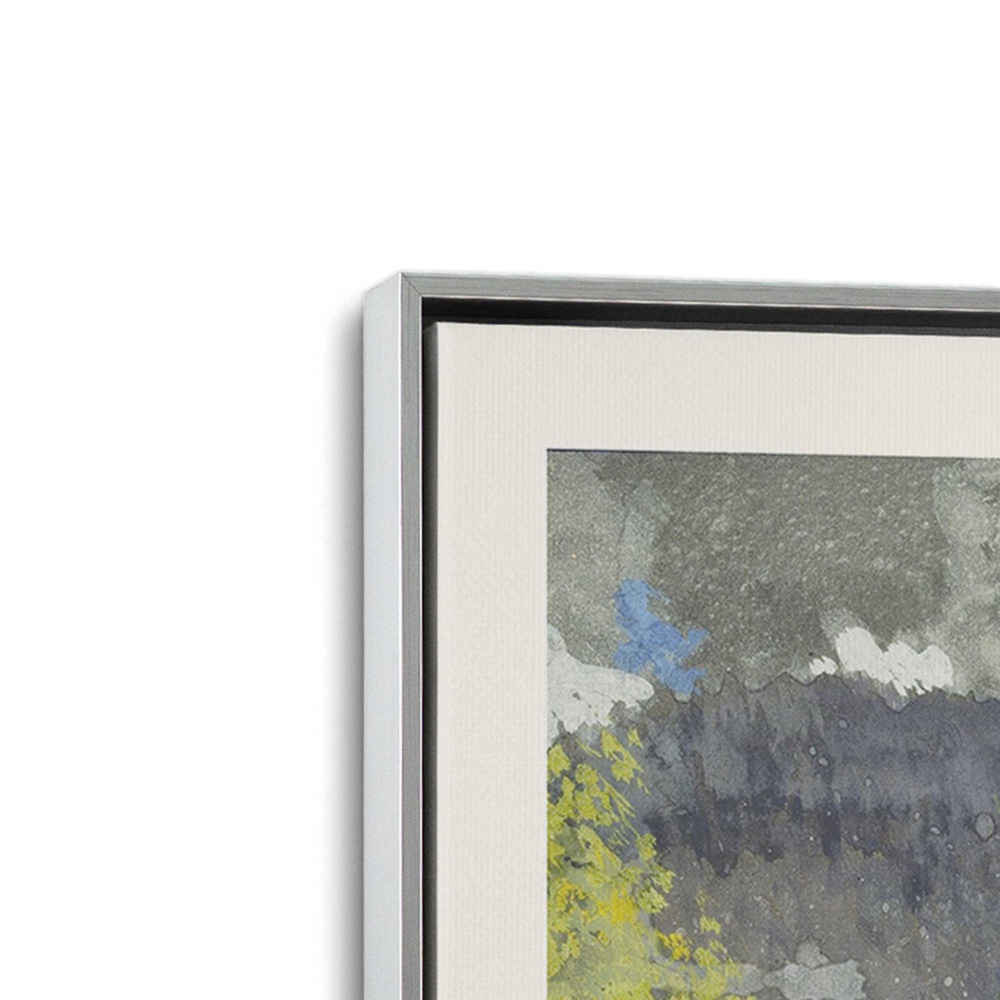 [Color:Polished Chrome], Picture of art in a Polished Chrome frame at an angle