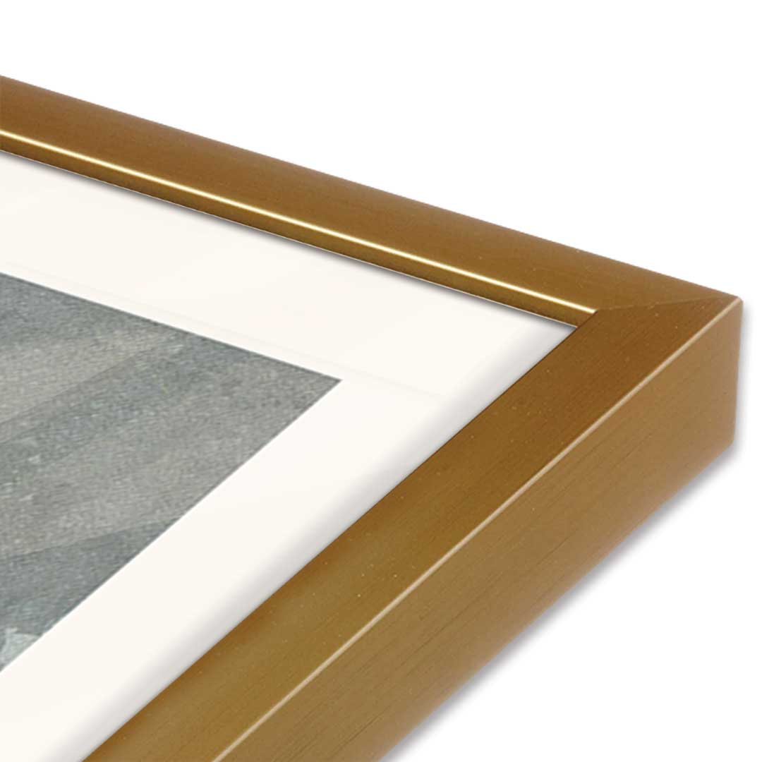 [Color:Polished Gold], Picture of art in a Polished Gold frame at an angle