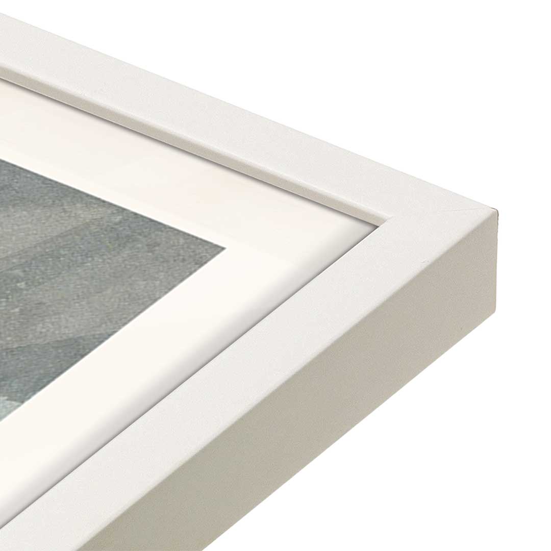 [Color:Opaque White], Picture of art in a Opaque White frame at an angle