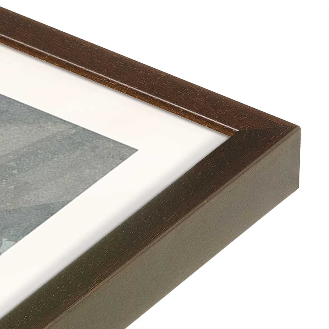[Color:Brown], Picture of art in a Brown frame at an angle