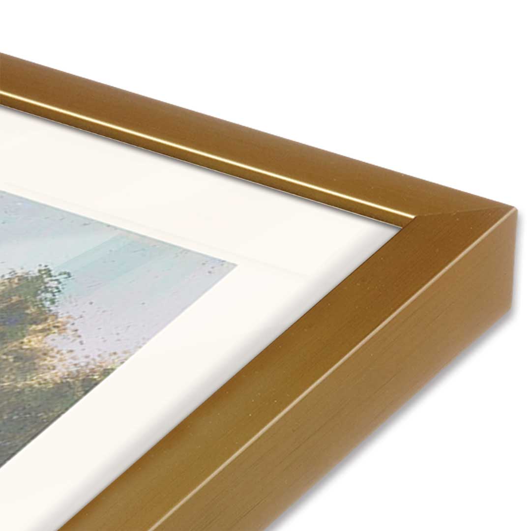 [Color:Polished Gold], Picture of art in a Polished Gold frame at an angle
