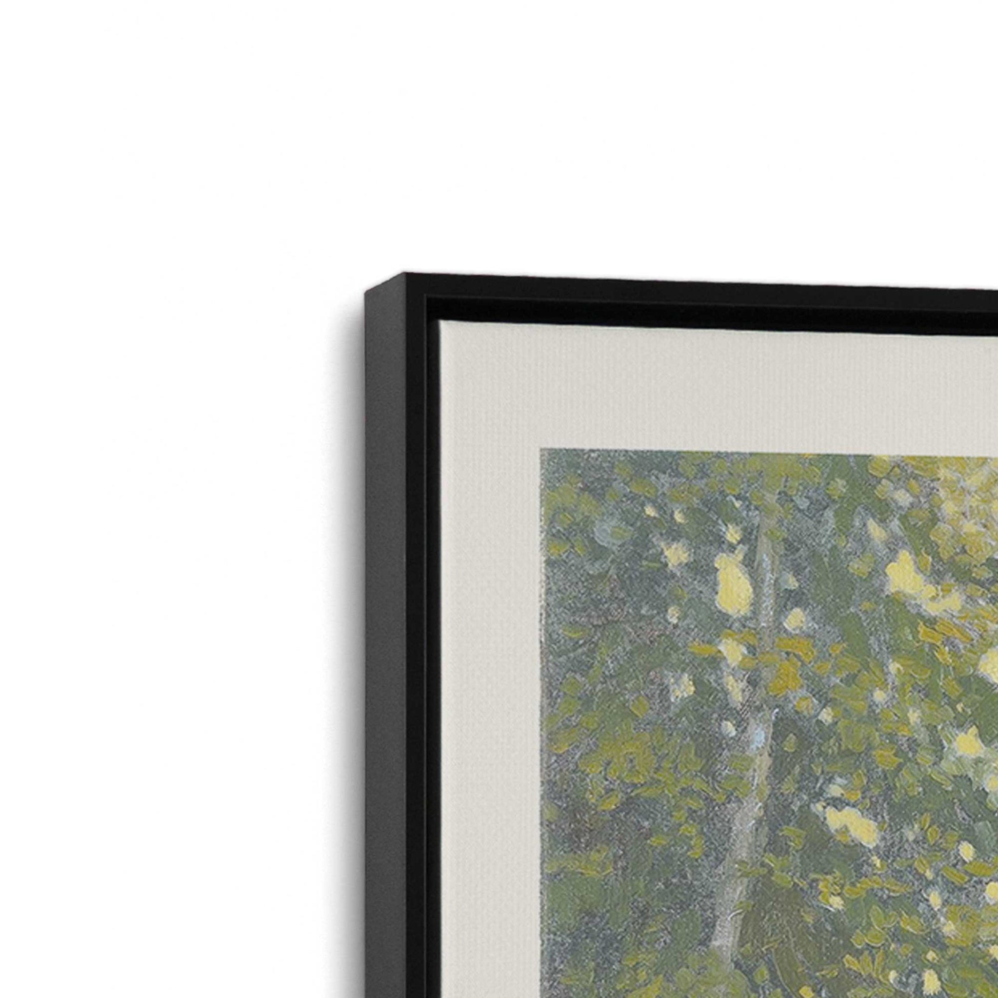 [Color:Satin Black], Picture of art in a Satin Black frame at an angle