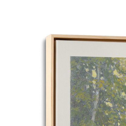 [Color:American Maple], Picture of art in a American Maple frame at an angle