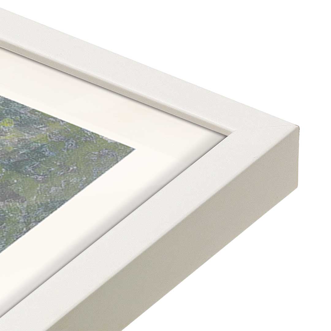 [Color:Opaque White], Picture of art in a Opaque White frame at an angle