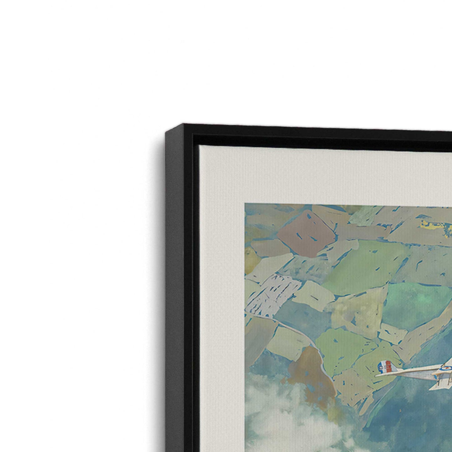 [Color:Satin Black], Picture of art in a Satin Black frame at an angle