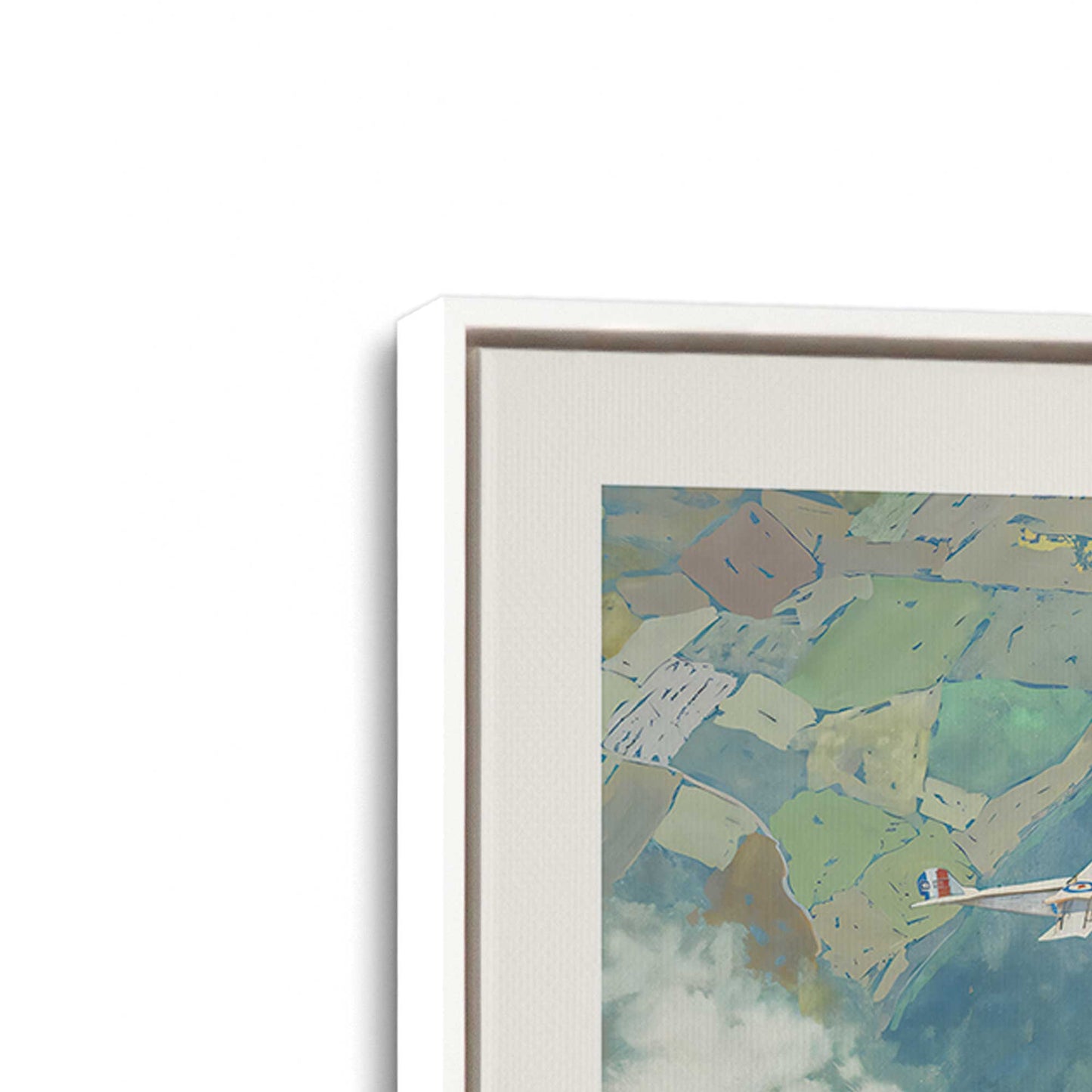 [Color:Opaque White], Picture of art in a White frame at an angle
