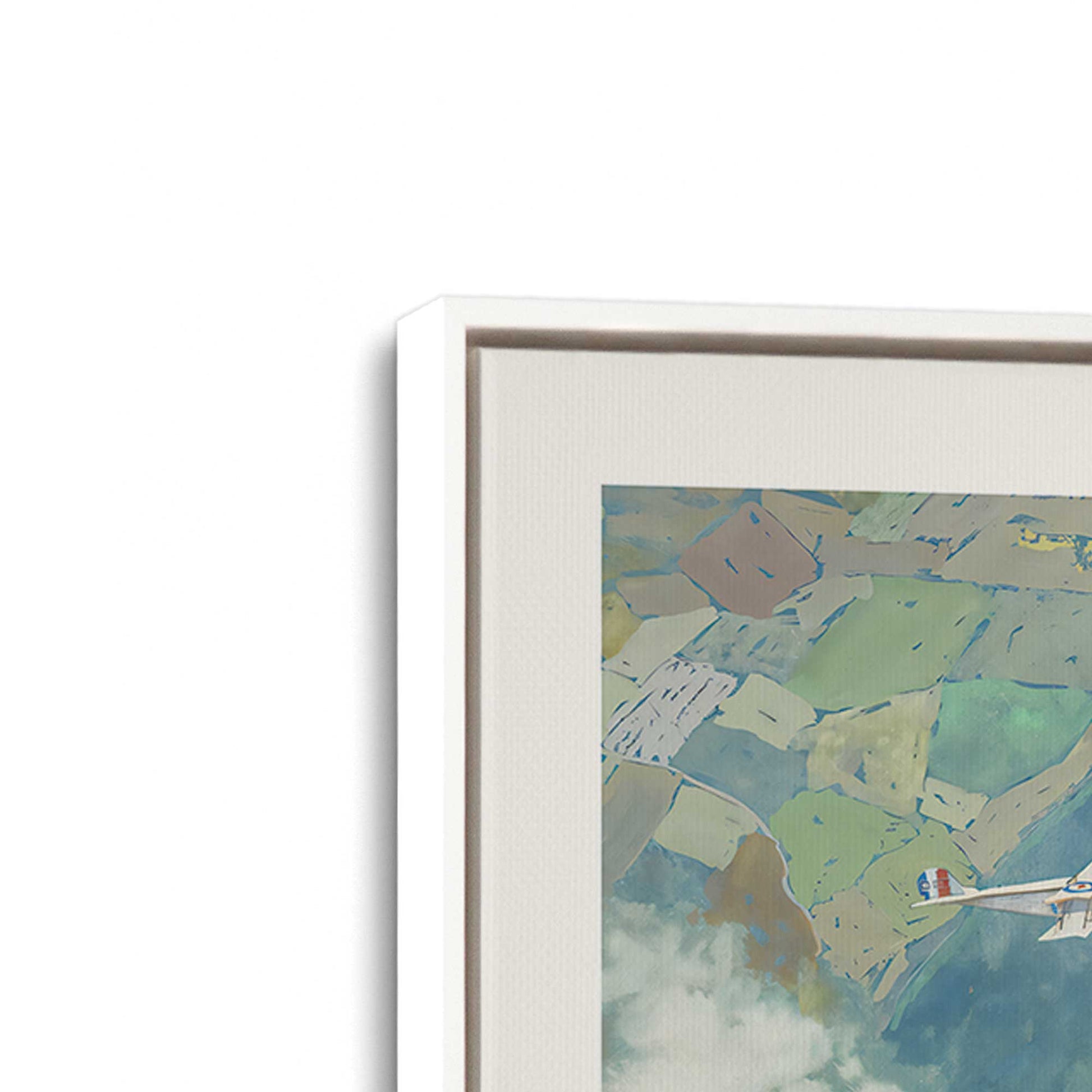 [Color:Opaque White], Picture of art in a White frame at an angle