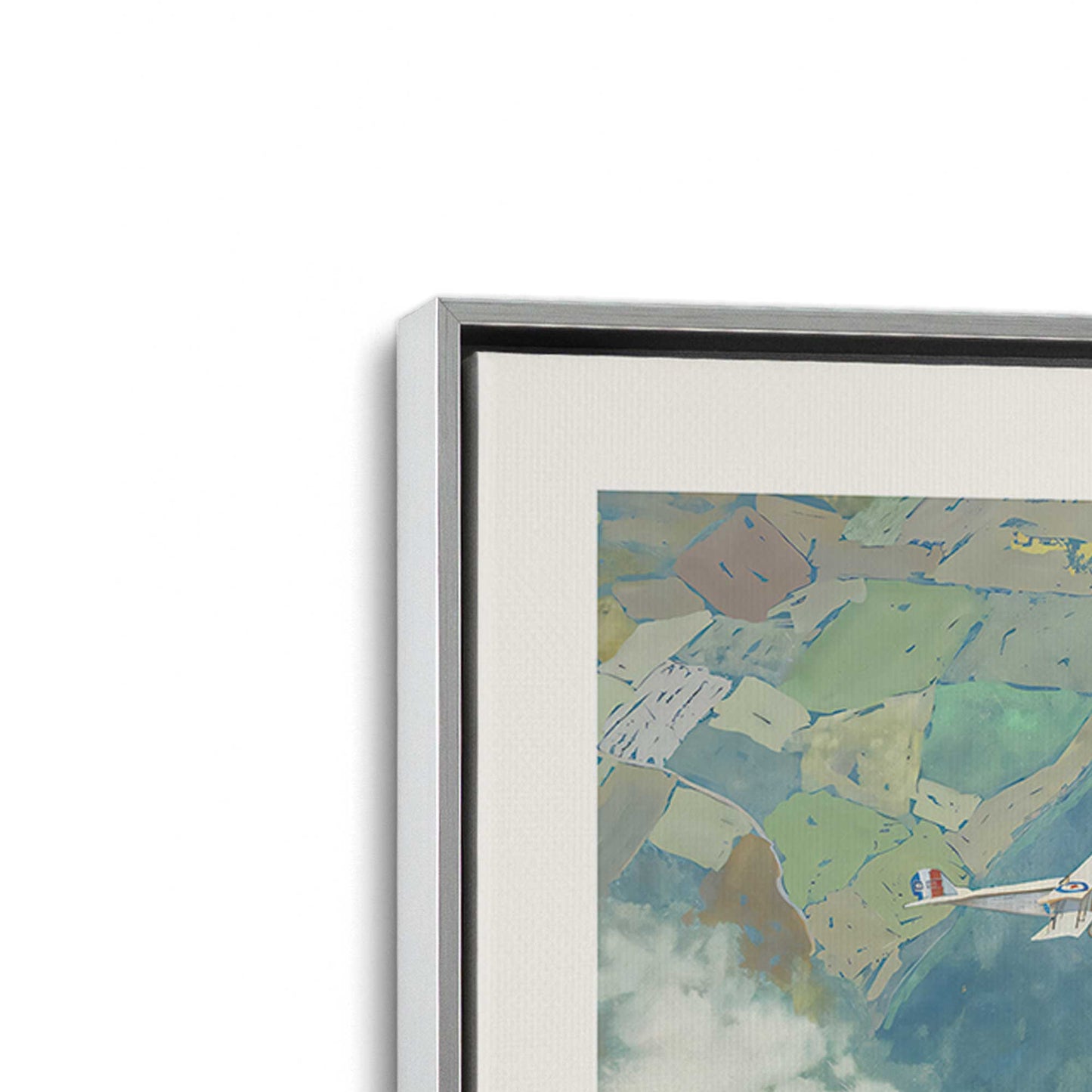 [Color:Polished Chrome], Picture of art in a Polished Chrome frame at an angle