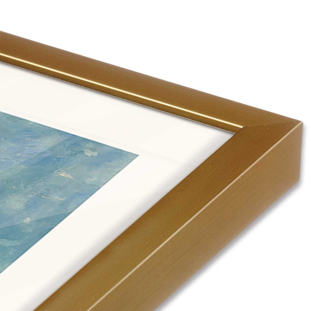 [Color:Polished Gold], Picture of art in a Polished Gold frame at an angle