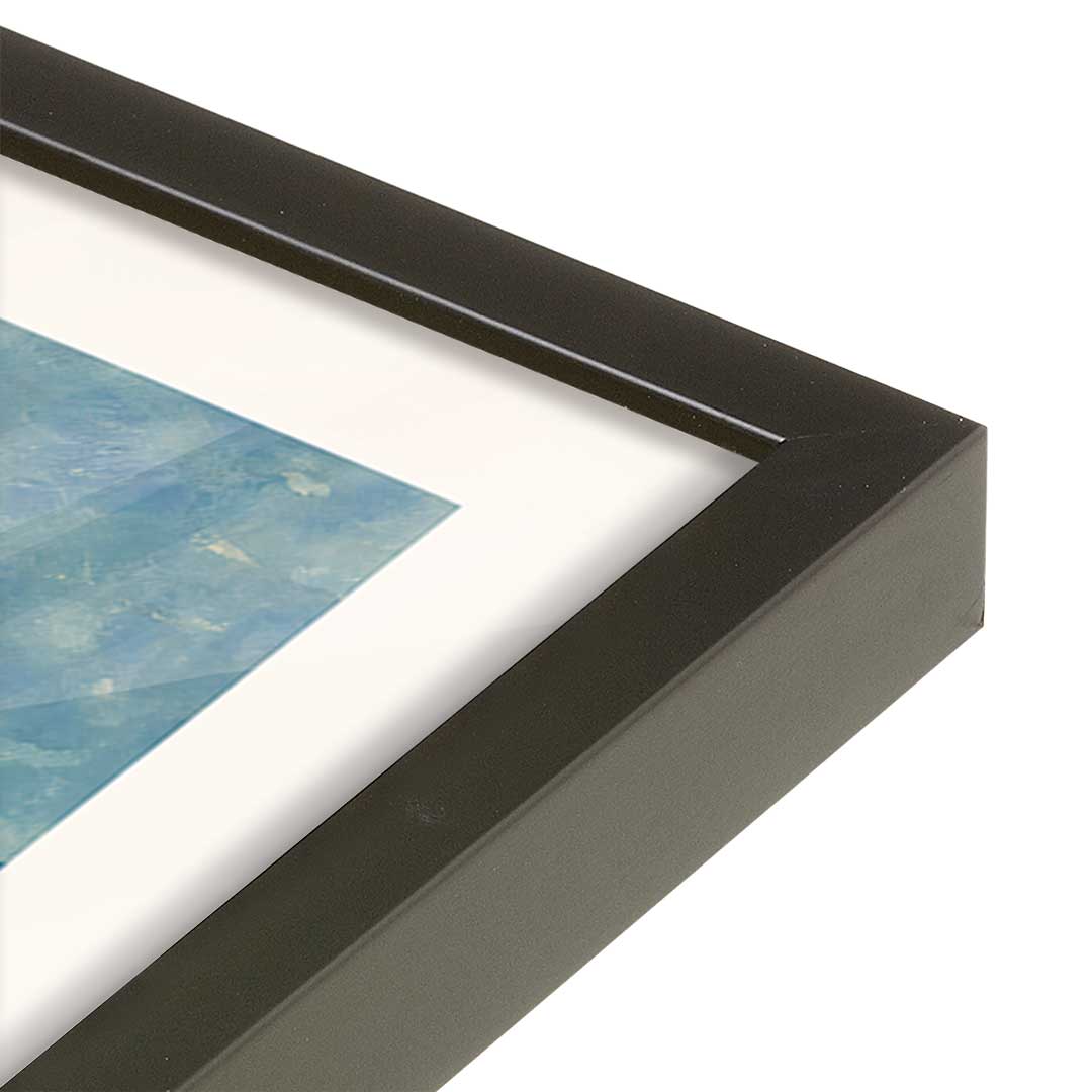 [Color:Satin Black], Picture of art in a Satin Black frame at an angle