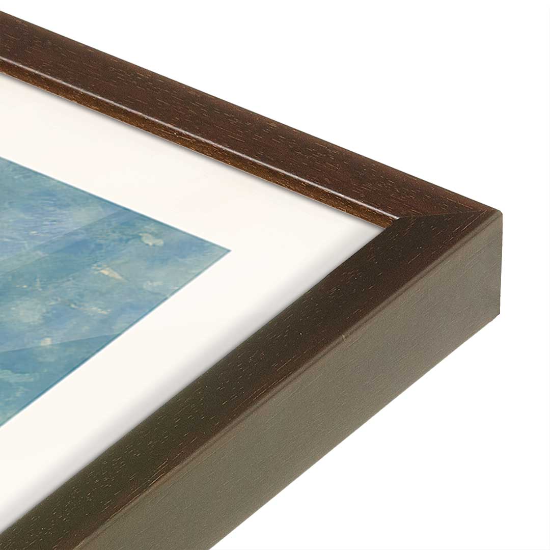 [Color:Brown], Picture of art in a Brown frame at an angle