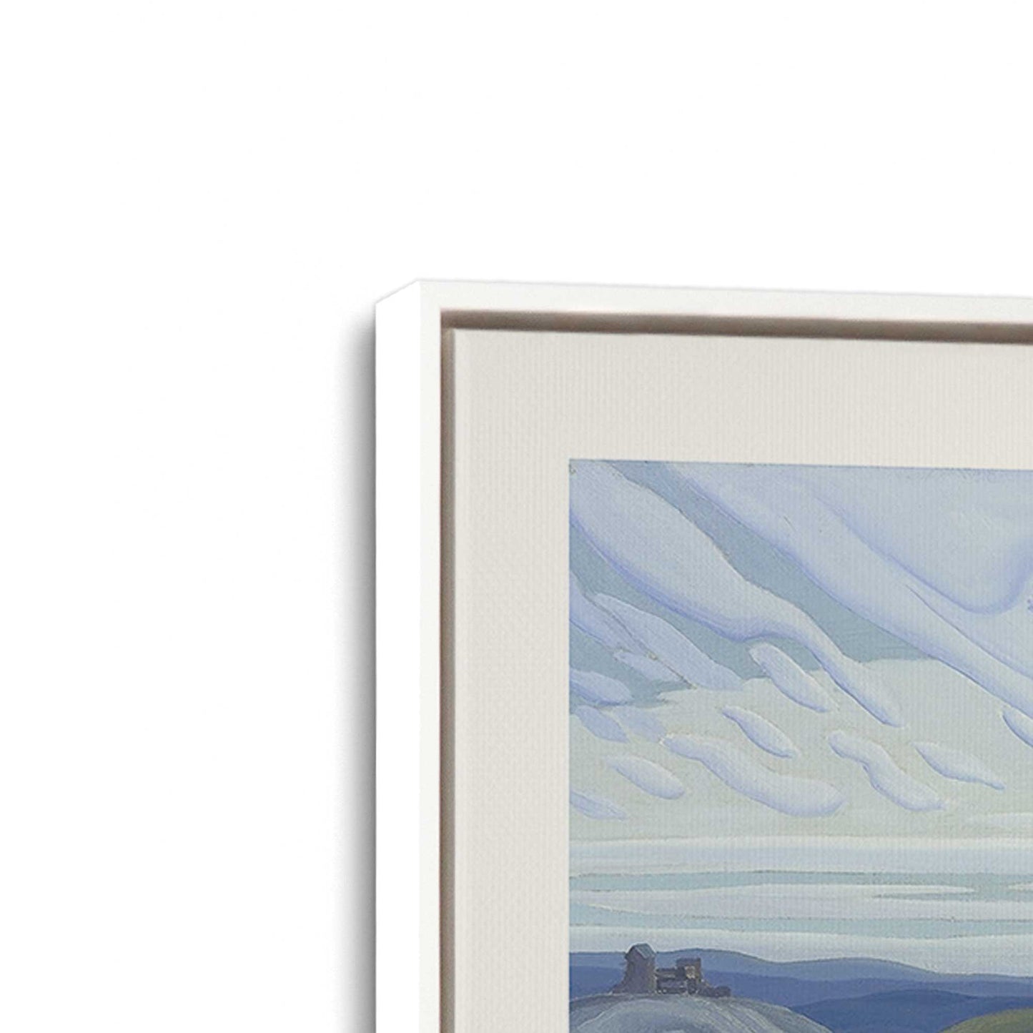 [Color:Opaque White], Picture of art in a White frame at an angle