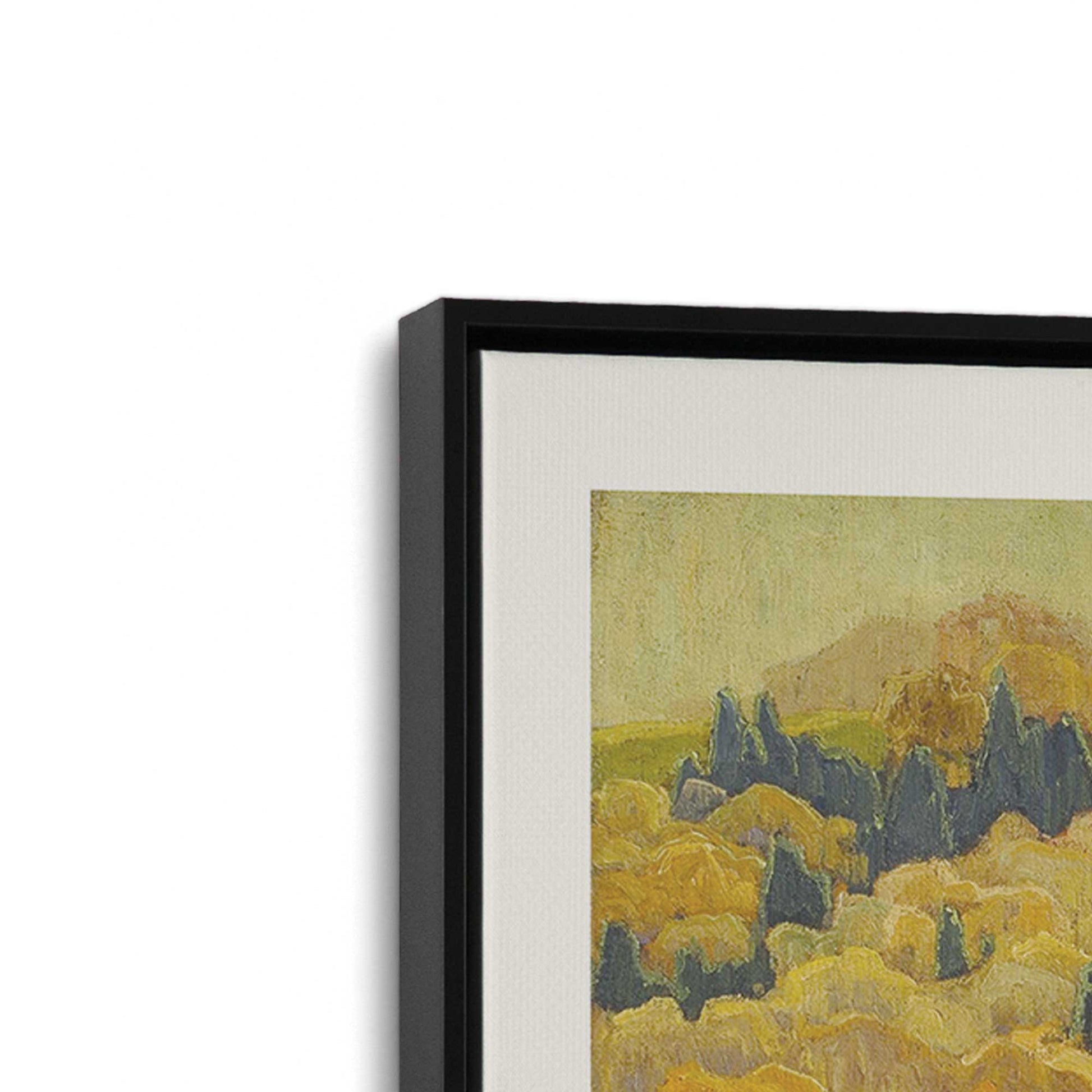 [Color:Satin Black], Picture of art in a Satin Black frame at an angle