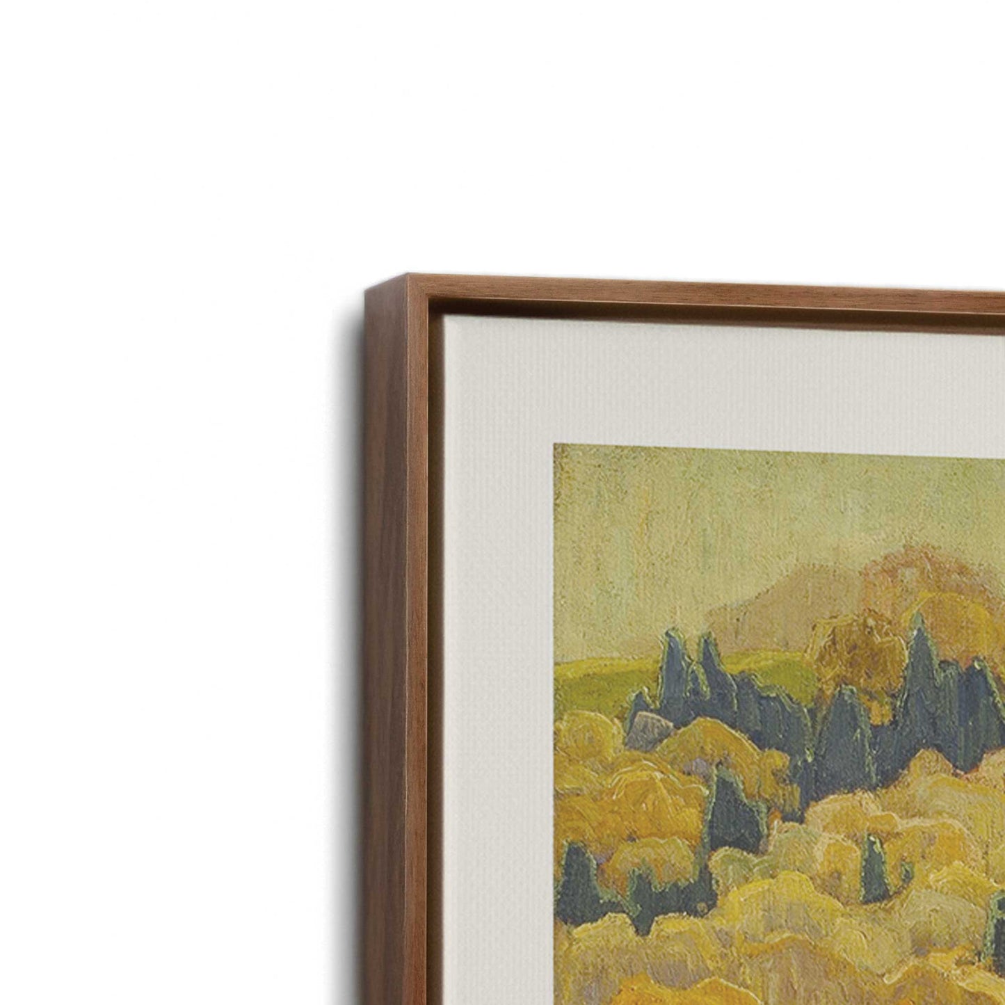 [Color:Walnut], Picture of art in a Walnut frame at an angle