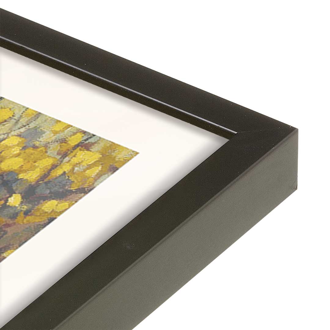 [Color:Satin Black], Picture of art in a Satin Black frame at an angle