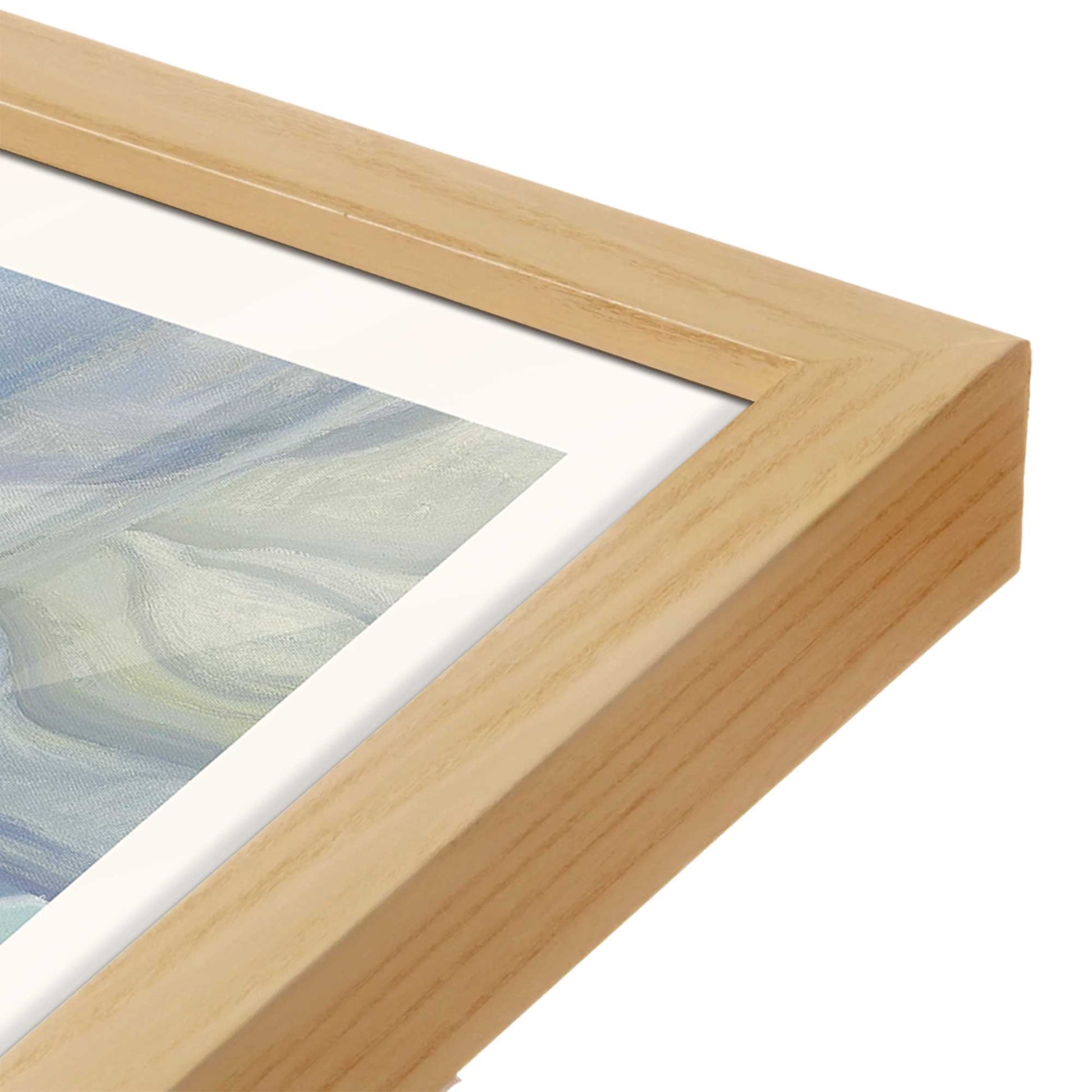 [Color:American Maple], Picture of art in a American Maple frame at an angle