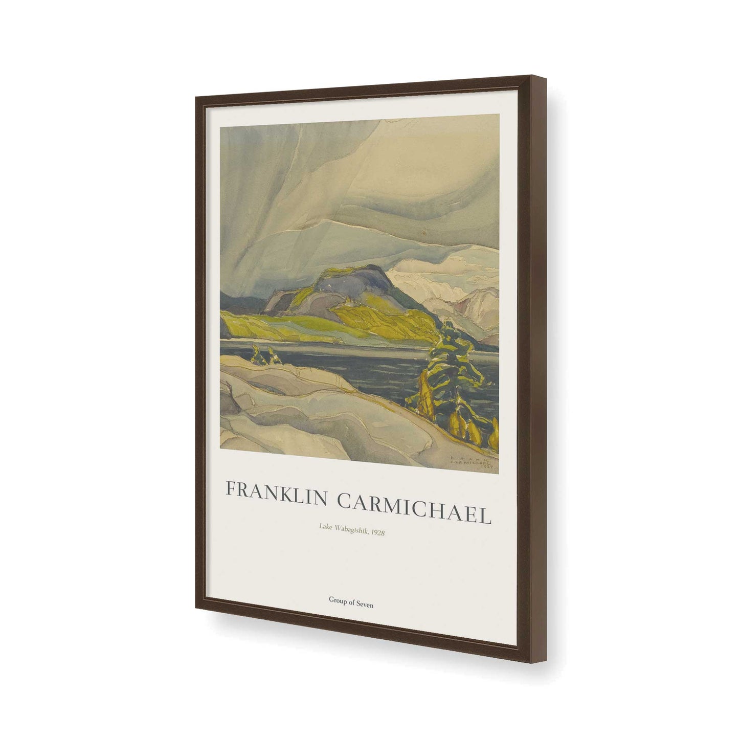 [Color:Brown], Picture of art in a Brown frame of the corner