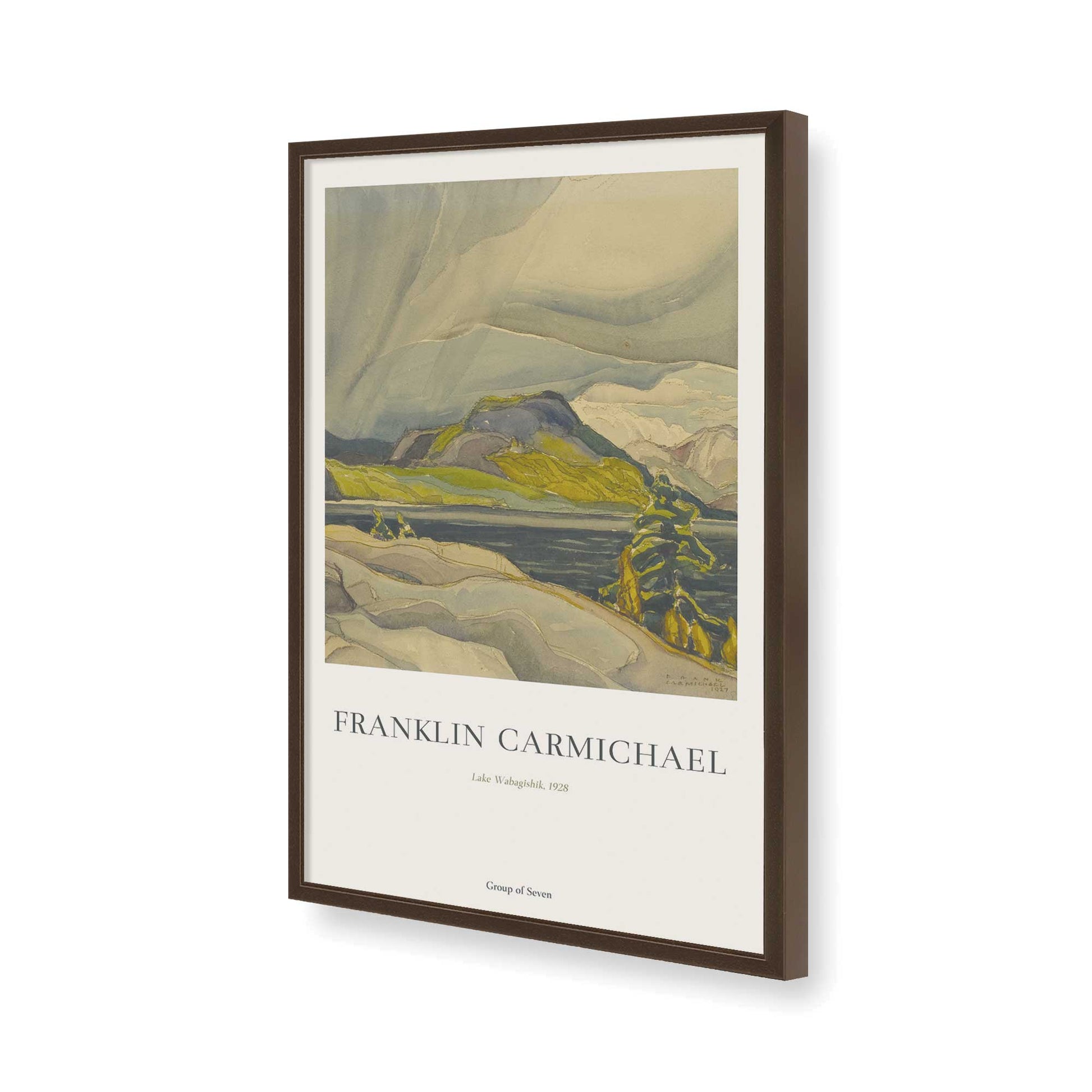 [Color:Brown], Picture of art in a Brown frame of the corner