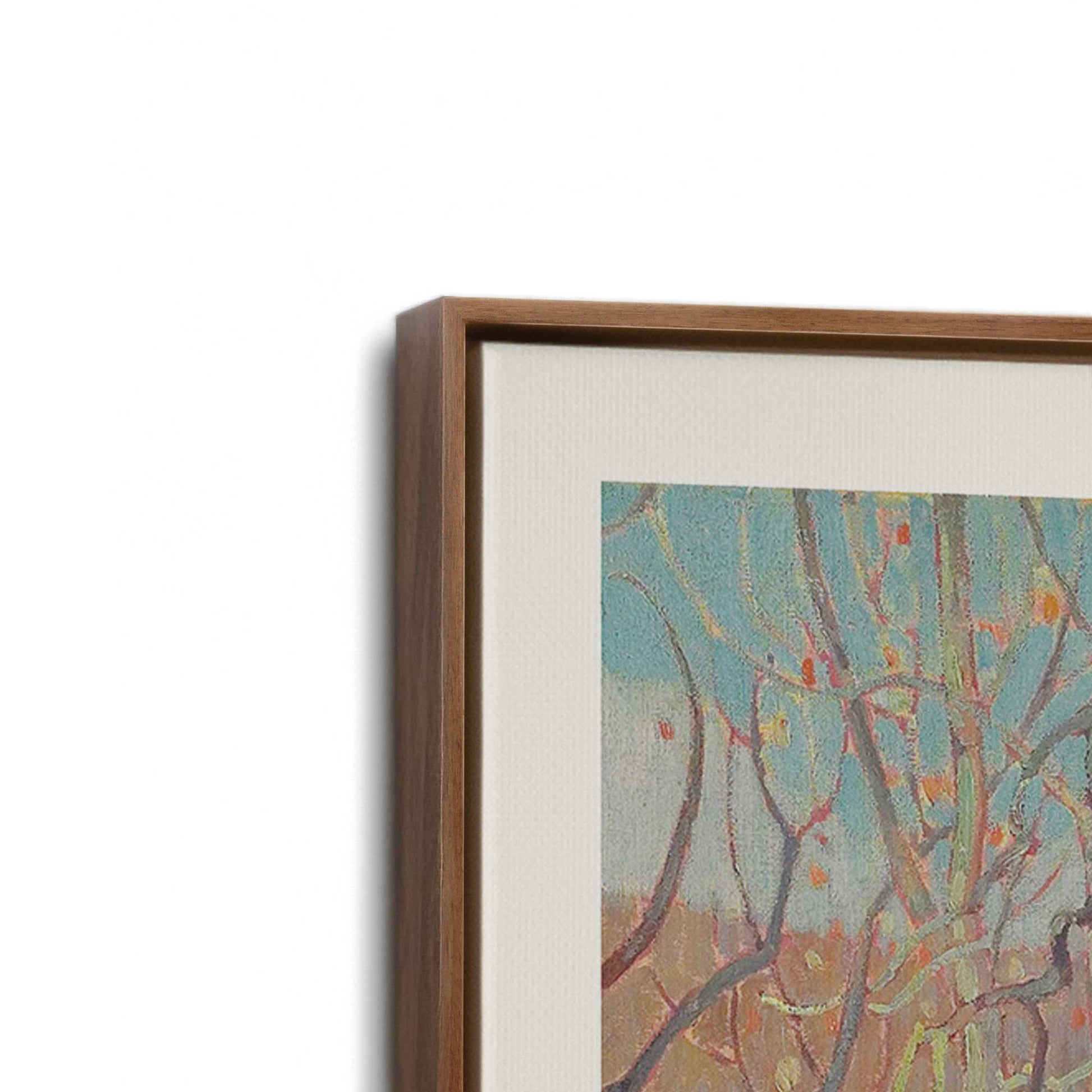 [Color:Walnut], Picture of art in a Walnut frame at an angle
