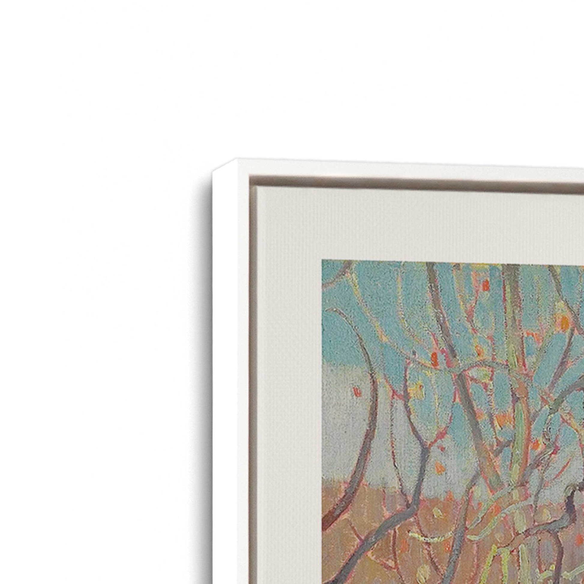 [Color:Opaque White], Picture of art in a White frame at an angle