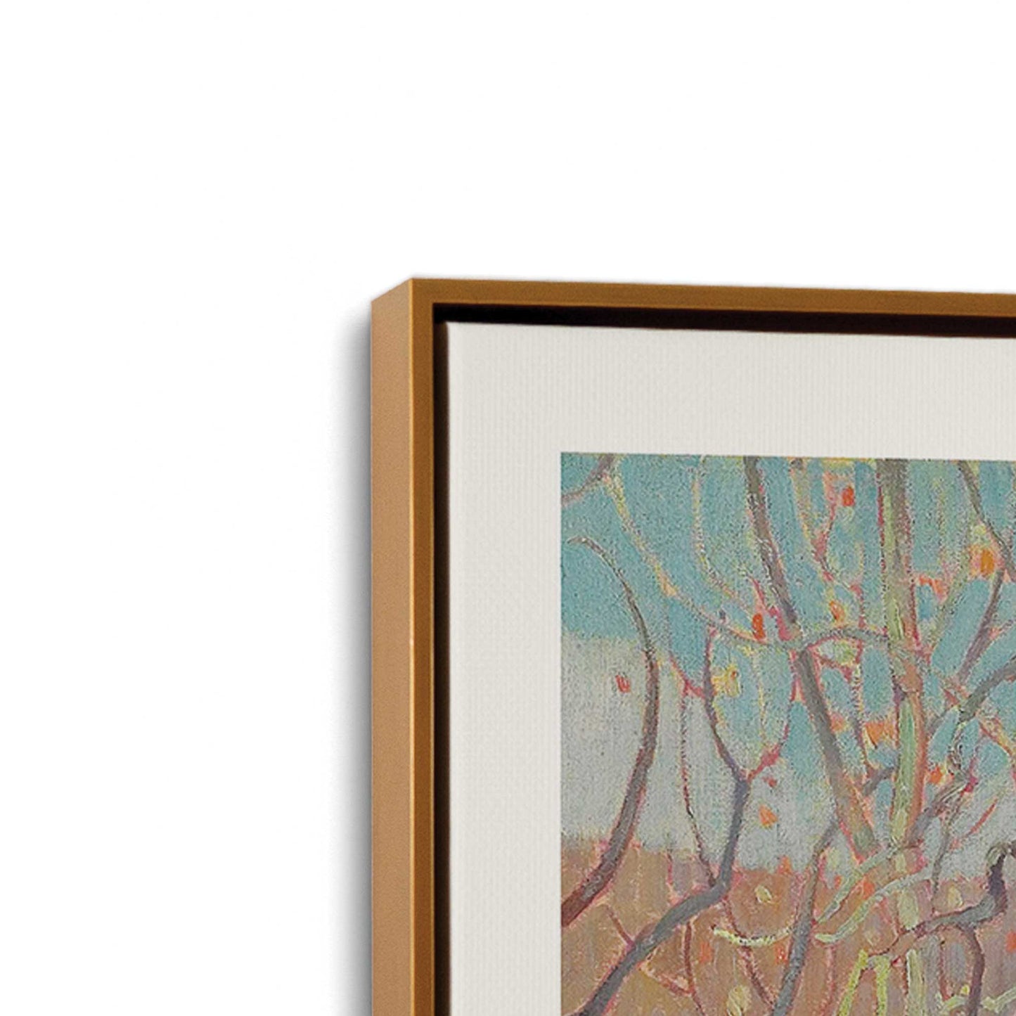 [Color:Polished Gold], Picture of art in a Polished Gold frame at an angle
