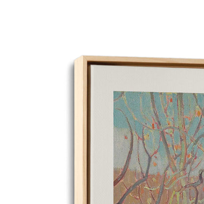 [Color:American Maple], Picture of art in a American Maple frame at an angle