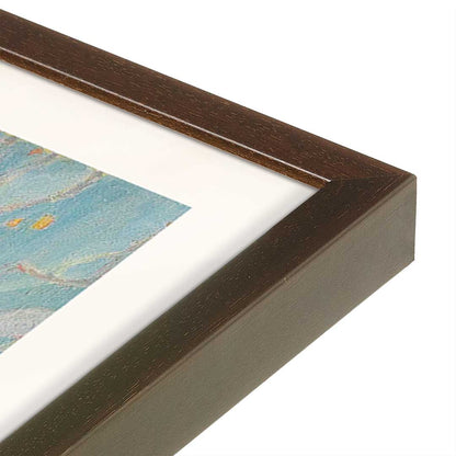 [Color:Brown], Picture of art in a Brown frame at an angle
