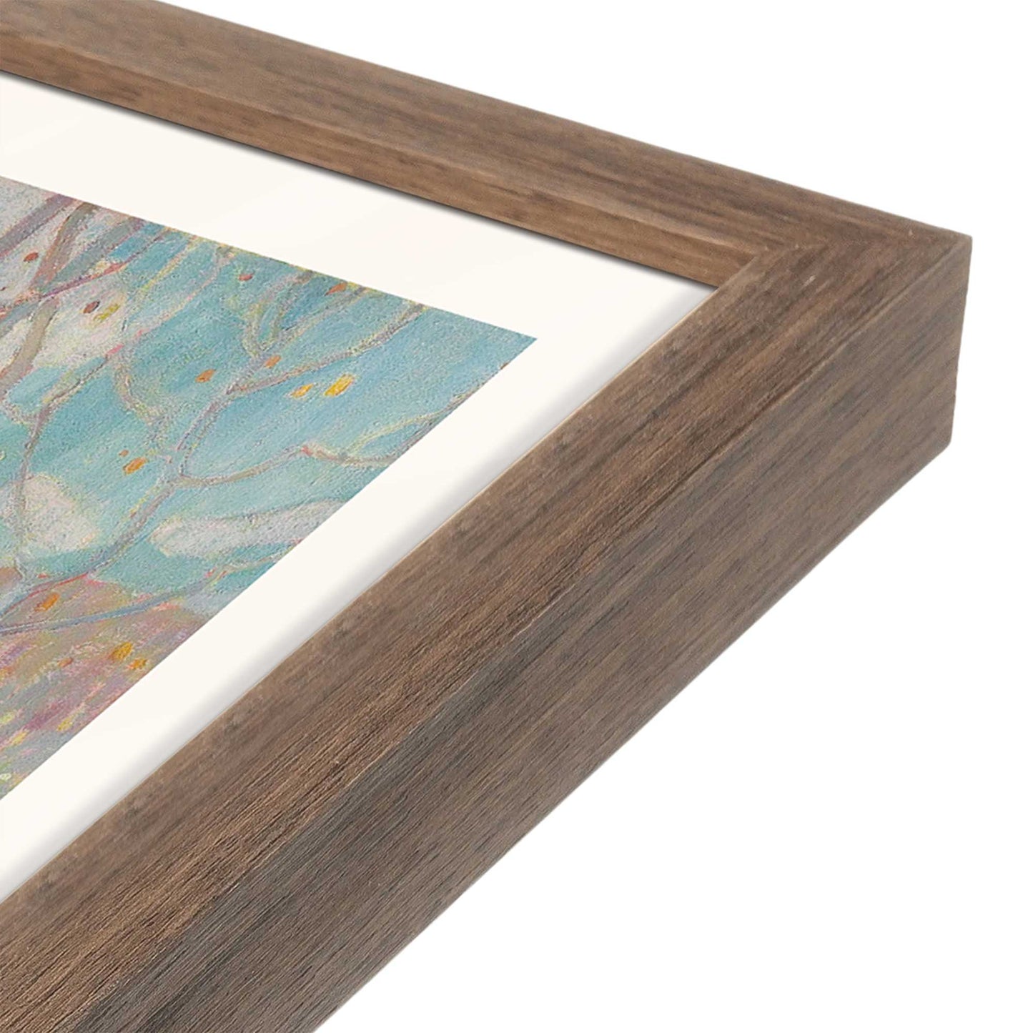 [Color:Walnut], Picture of art in a Walnut frame at an angle