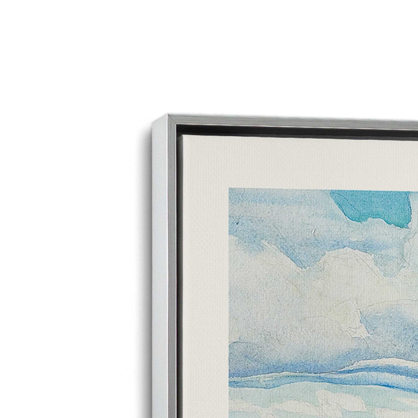 [Color:Polished Chrome], Picture of art in a Polished Chrome frame at an angle