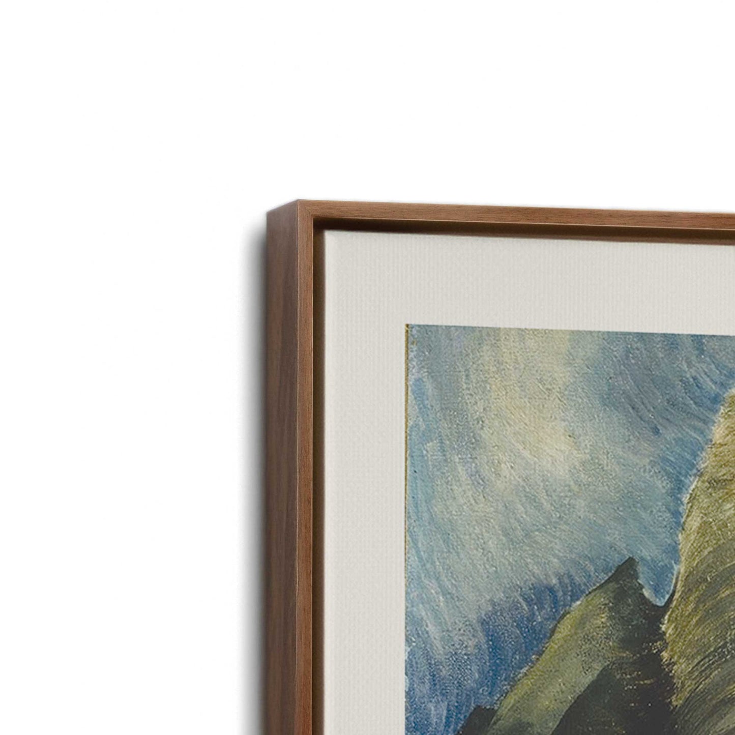 [Color:Walnut], Picture of art in a Walnut frame at an angle