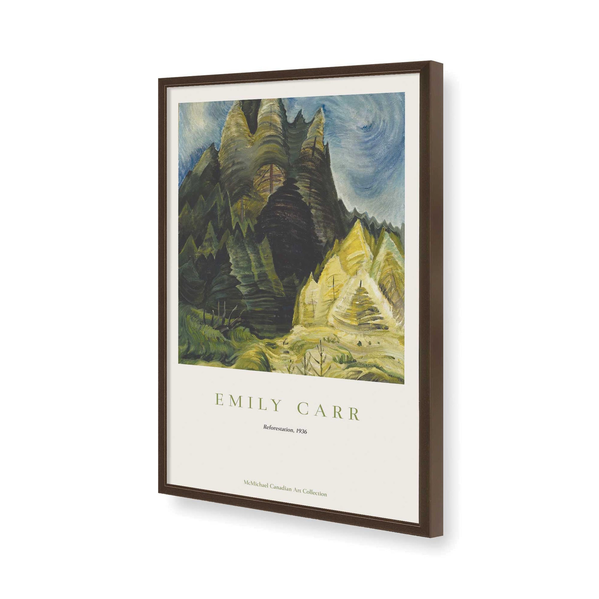 [Color:Brown], Picture of art in a Brown frame of the corner