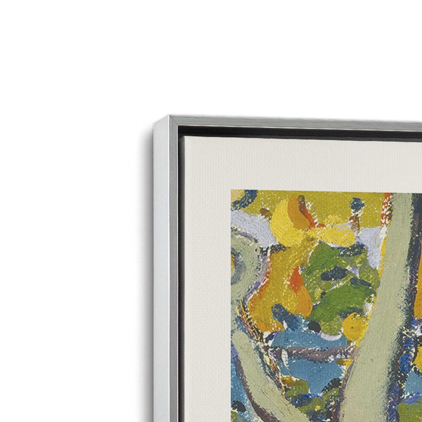 [Color:Polished Chrome], Picture of art in a Polished Chrome frame at an angle