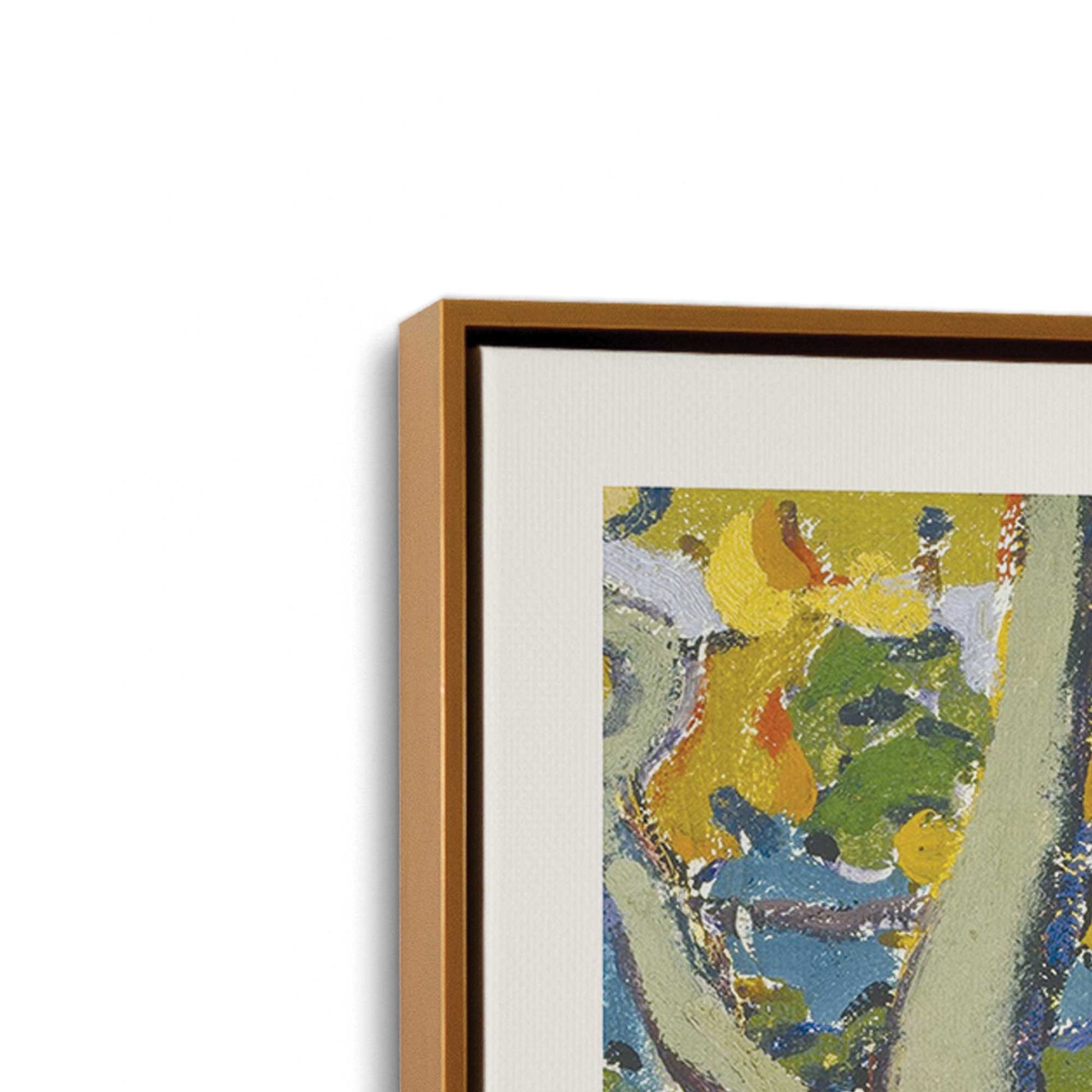 [Color:Polished Gold], Picture of art in a Polished Gold frame at an angle