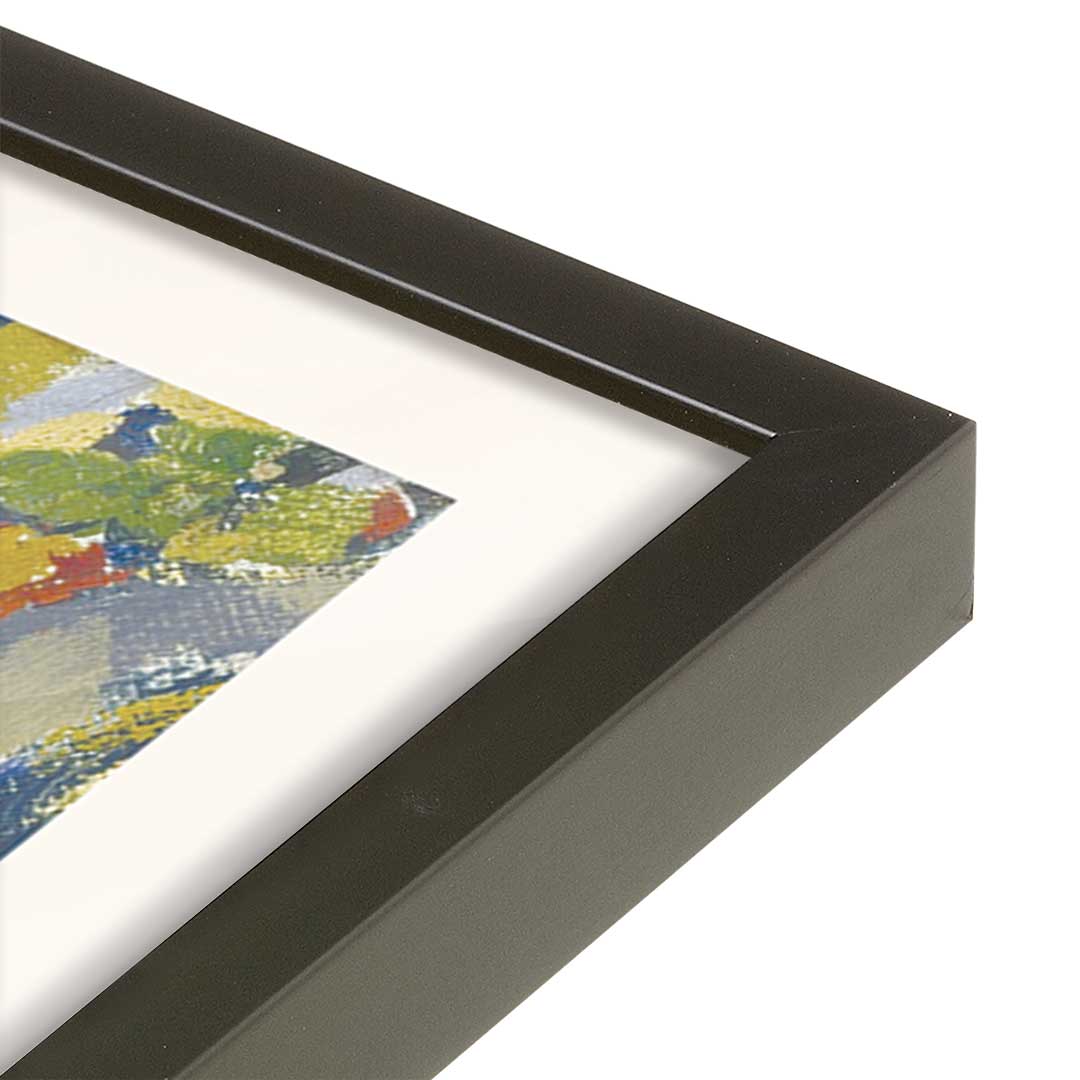 [Color:Satin Black], Picture of art in a Satin Black frame at an angle