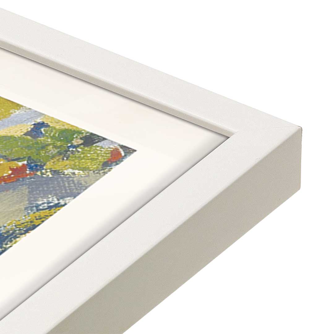 [Color:Opaque White], Picture of art in a Opaque White frame at an angle