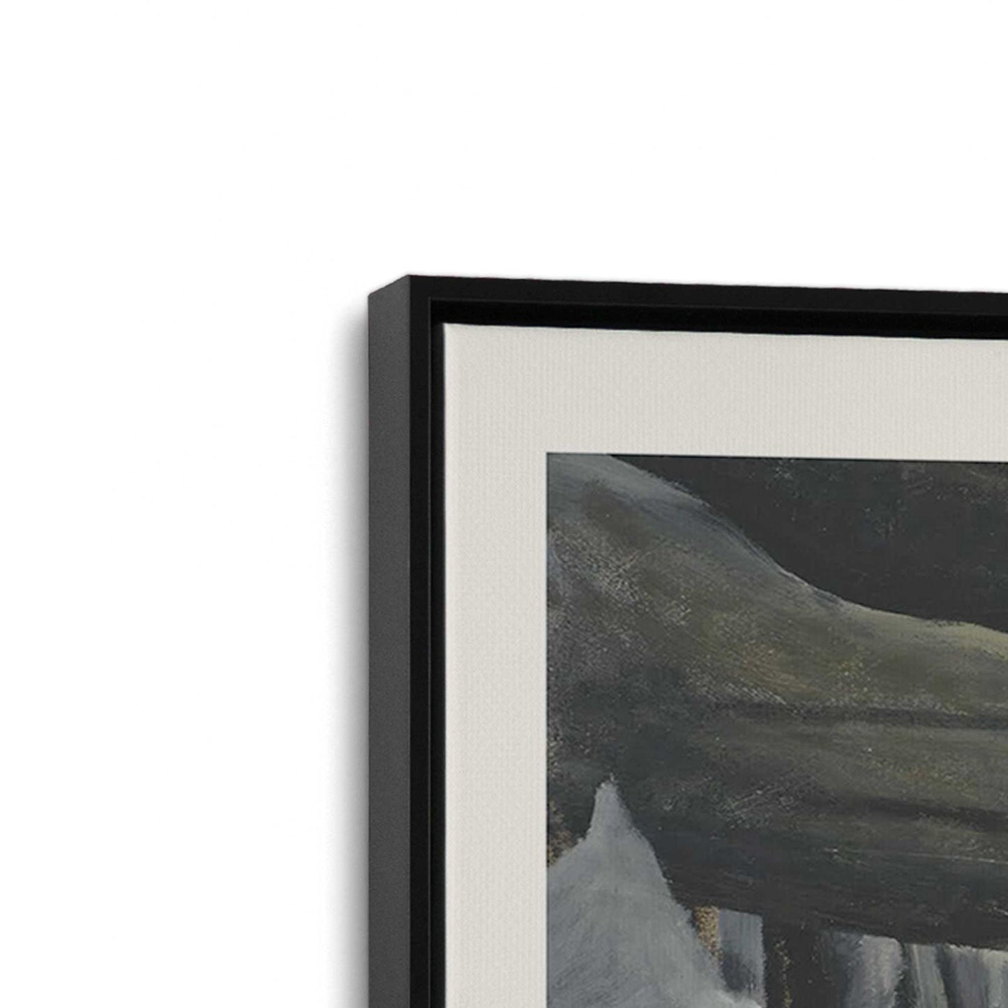 [Color:Satin Black], Picture of art in a Satin Black frame at an angle