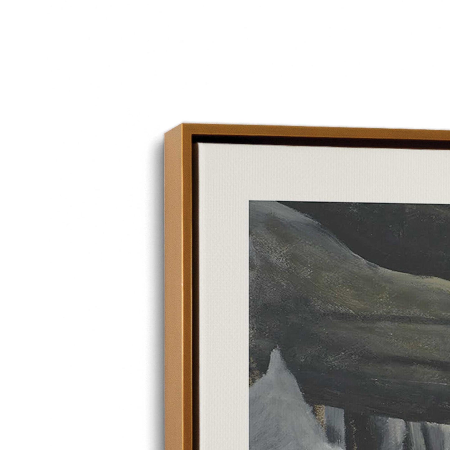 [Color:Polished Gold], Picture of art in a Polished Gold frame at an angle