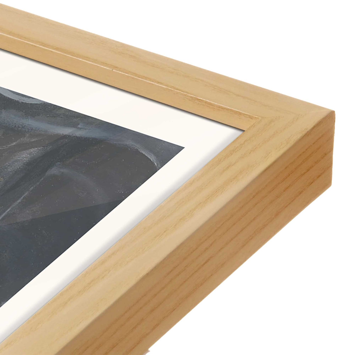 [Color:American Maple], Picture of art in a American Maple frame at an angle
