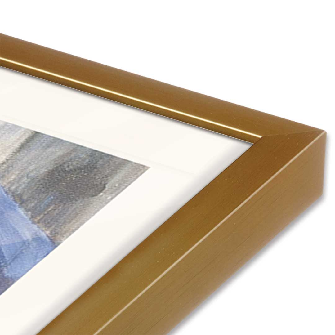 [Color:Polished Gold], Picture of art in a Polished Gold frame at an angle