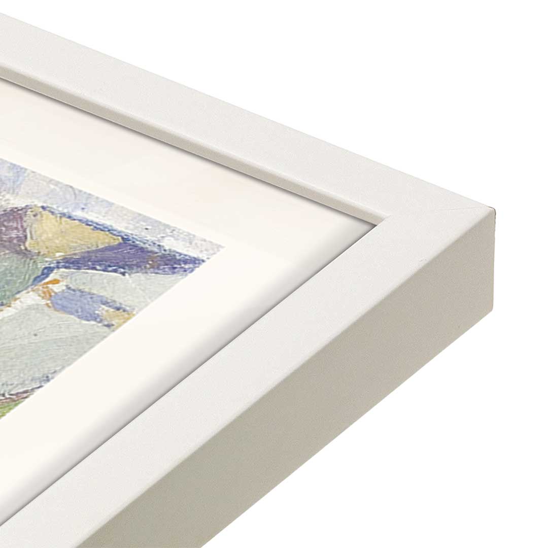 [Color:Opaque White], Picture of art in a Opaque White frame at an angle