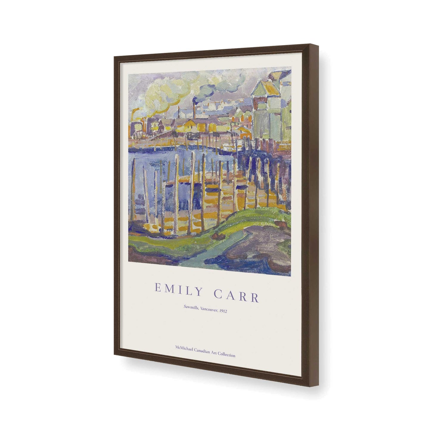 [Color:Brown], Picture of art in a Brown frame of the corner