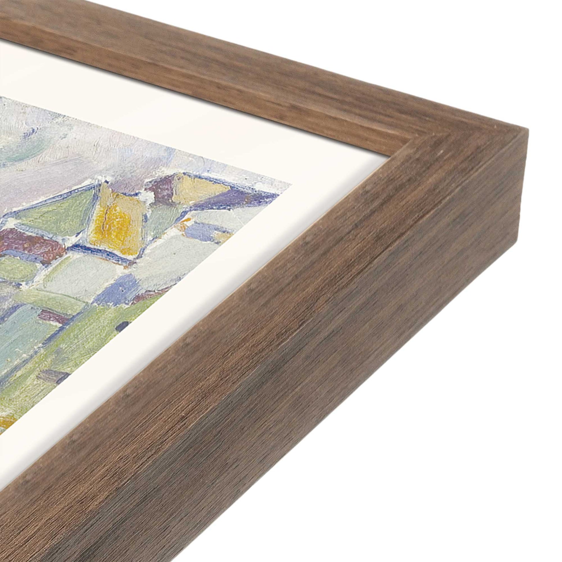[Color:Walnut], Picture of art in a Walnut frame at an angle