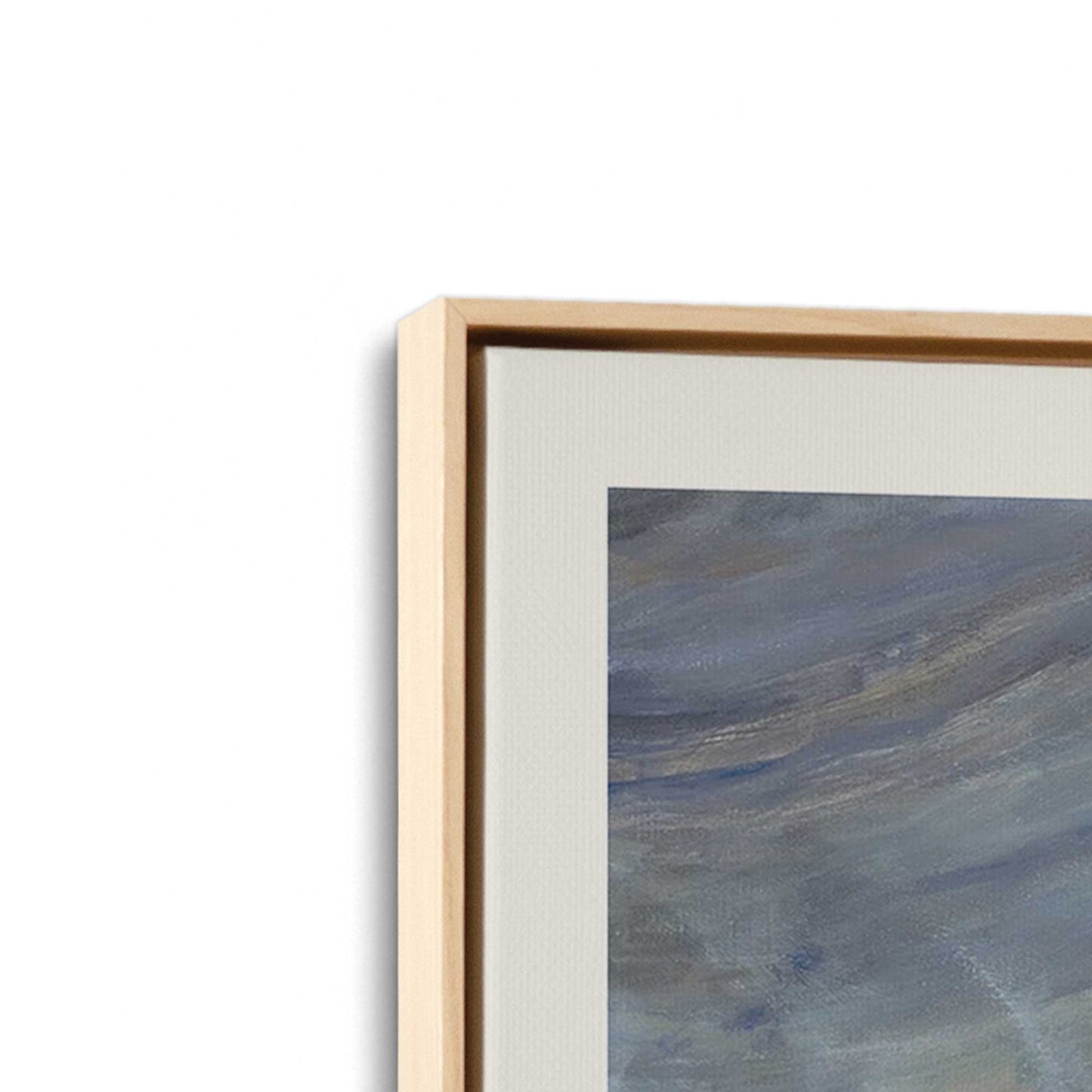 [Color:American Maple], Picture of art in a American Maple frame at an angle