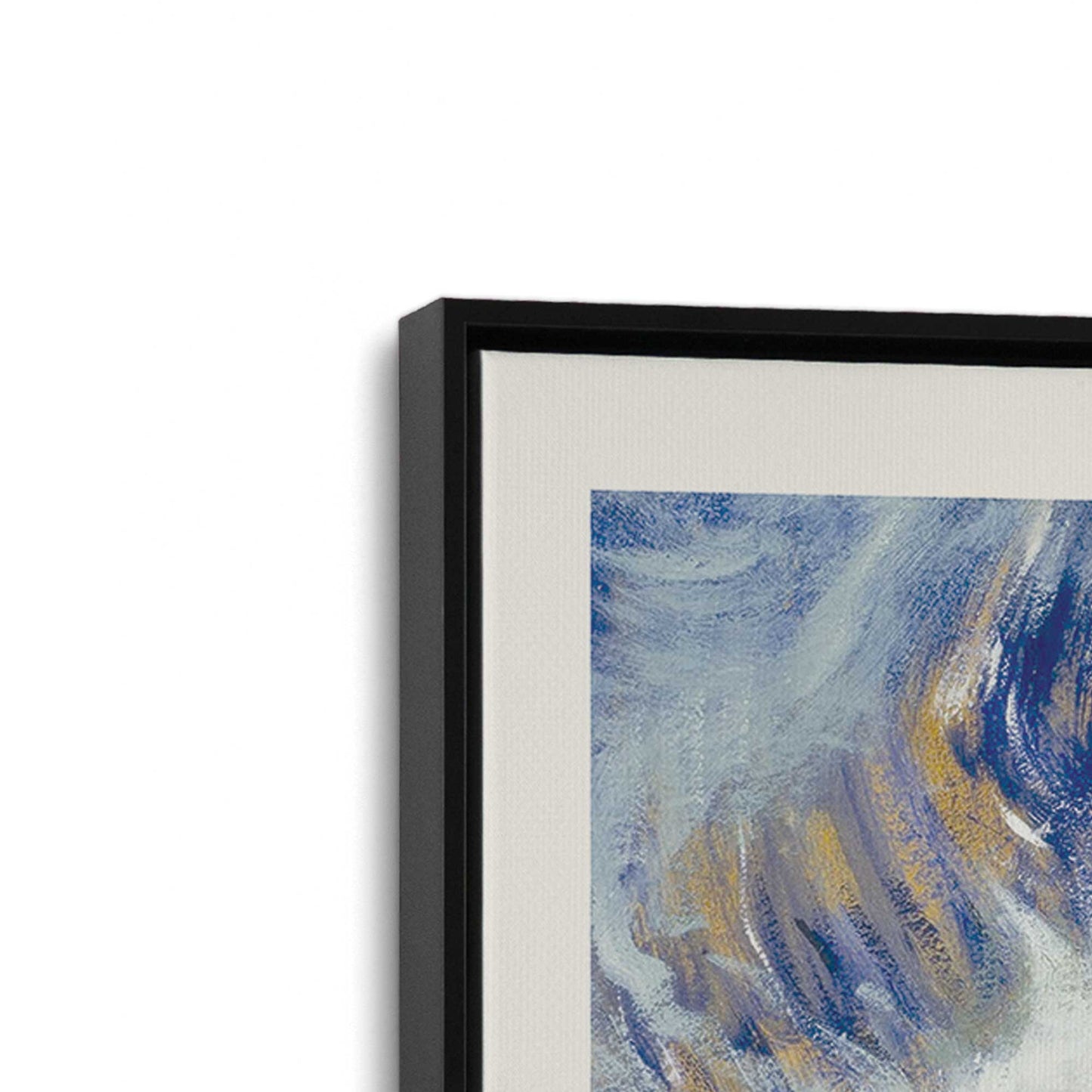[Color:Satin Black], Picture of art in a Satin Black frame at an angle
